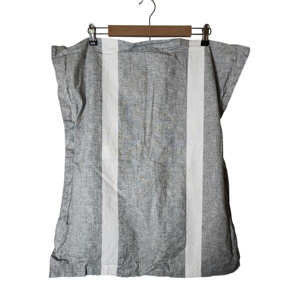 TOMMY HILFIGER Gray Chambray Stripe Preppy Nautical STANDARD Pillow Shams Set/ 2 - Picture 1 of 9